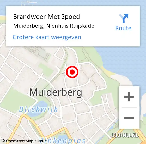 Locatie op kaart van de 112 melding: Brandweer Met Spoed Naar Muiderberg, Nienhuis Ruijskade op 22 juli 2022 12:27