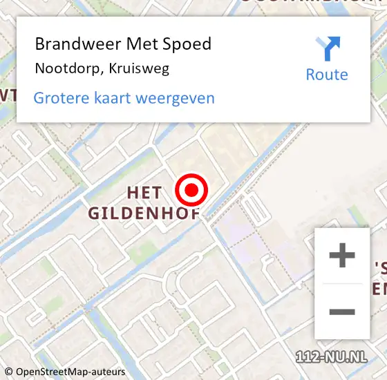 Locatie op kaart van de 112 melding: Brandweer Met Spoed Naar Nootdorp, Kruisweg op 22 juli 2022 14:52