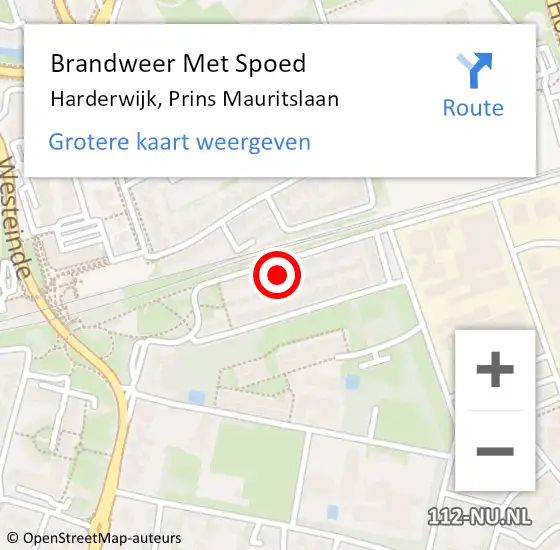 Locatie op kaart van de 112 melding: Brandweer Met Spoed Naar Harderwijk, Prins Mauritslaan op 22 juli 2022 14:53