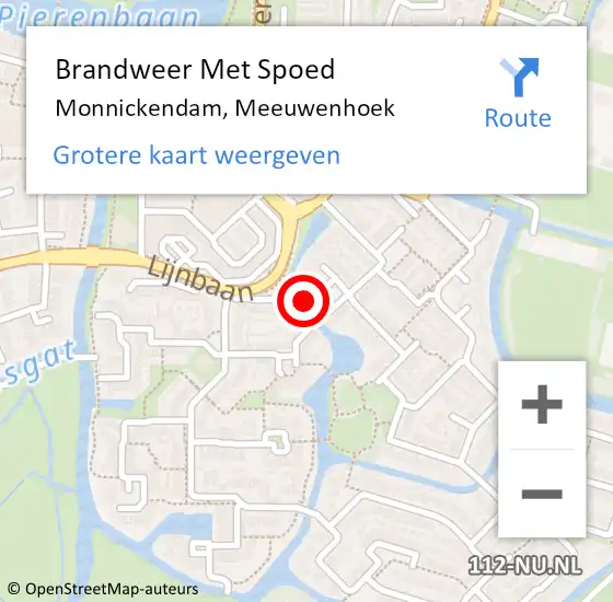 Locatie op kaart van de 112 melding: Brandweer Met Spoed Naar Monnickendam, Meeuwenhoek op 22 juli 2022 15:03