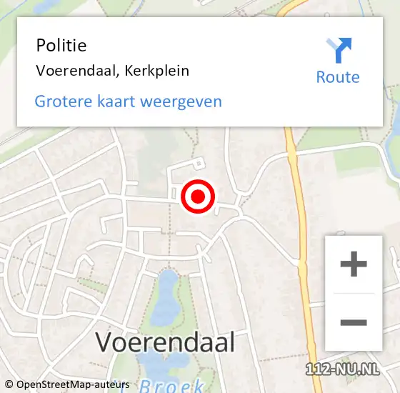 Locatie op kaart van de 112 melding: Politie Voerendaal, Kerkplein op 22 juli 2022 15:18