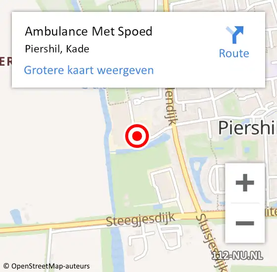 Locatie op kaart van de 112 melding: Ambulance Met Spoed Naar Piershil, Kade op 22 juli 2022 15:37