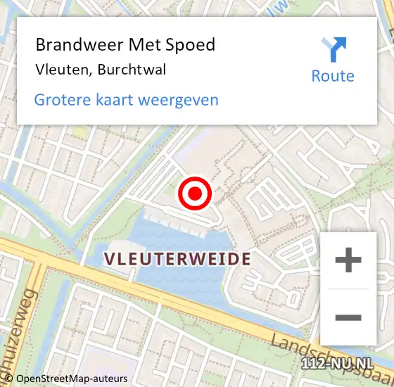 Locatie op kaart van de 112 melding: Brandweer Met Spoed Naar Vleuten, Burchtwal op 22 juli 2022 15:37