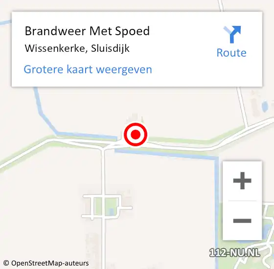 Locatie op kaart van de 112 melding: Brandweer Met Spoed Naar Wissenkerke, Sluisdijk op 22 juli 2022 15:39