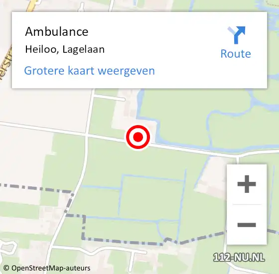 Locatie op kaart van de 112 melding: Ambulance Heiloo, Lagelaan op 22 juli 2022 15:59