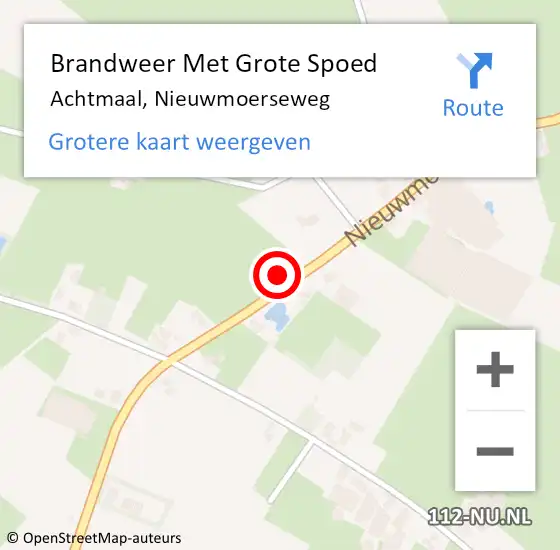 Locatie op kaart van de 112 melding: Brandweer Met Grote Spoed Naar Achtmaal, Nieuwmoerseweg op 22 juli 2022 16:59