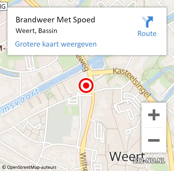 Locatie op kaart van de 112 melding: Brandweer Met Spoed Naar Weert, Bassin op 22 juli 2022 17:28