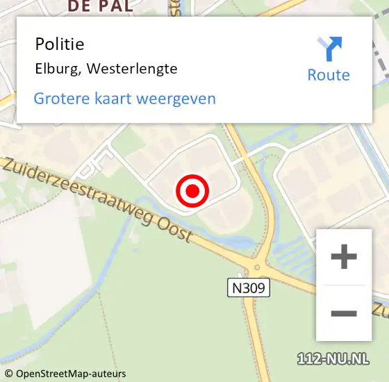 Locatie op kaart van de 112 melding: Politie Elburg, Westerlengte op 22 juli 2022 17:28