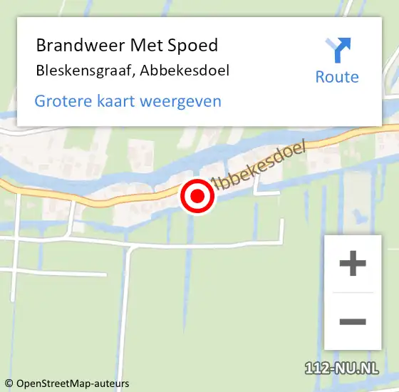 Locatie op kaart van de 112 melding: Brandweer Met Spoed Naar Bleskensgraaf, Abbekesdoel op 22 juli 2022 17:42