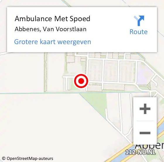 Locatie op kaart van de 112 melding: Ambulance Met Spoed Naar Abbenes, Van Voorstlaan op 22 juli 2022 19:02