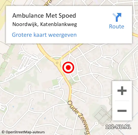 Locatie op kaart van de 112 melding: Ambulance Met Spoed Naar Noordwijk, Katenblankweg op 22 juli 2022 19:48