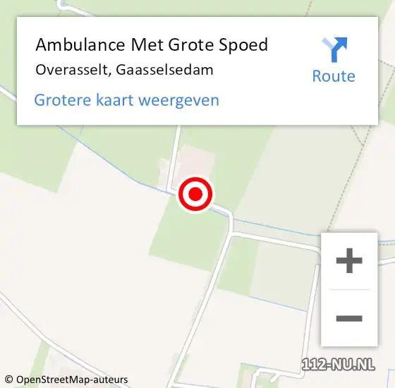 Locatie op kaart van de 112 melding: Ambulance Met Grote Spoed Naar Overasselt, Gaasselsedam op 22 juli 2022 20:04