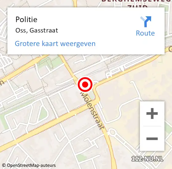 Locatie op kaart van de 112 melding: Politie Oss, Gasstraat op 22 juli 2022 20:14