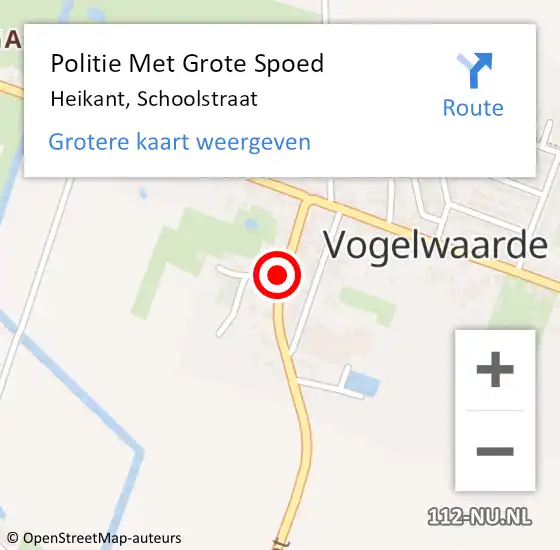 Locatie op kaart van de 112 melding: Politie Met Grote Spoed Naar Heikant, Schoolstraat op 22 juli 2022 20:25