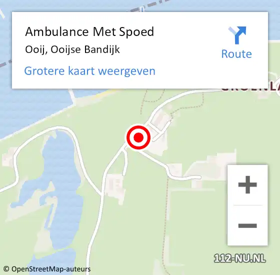 Locatie op kaart van de 112 melding: Ambulance Met Spoed Naar Ooij, Ooijse Bandijk op 22 juli 2022 20:44