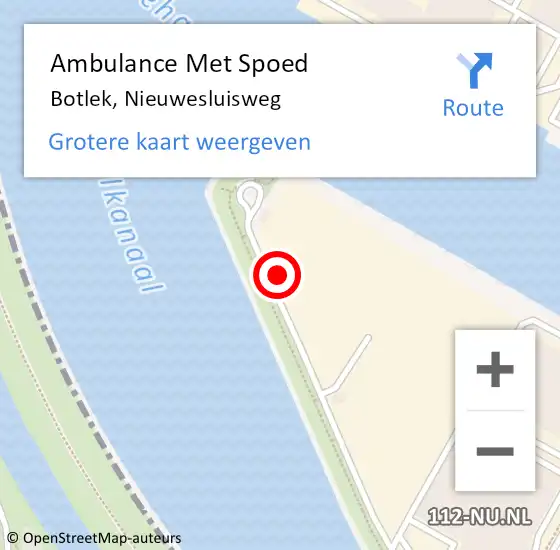 Locatie op kaart van de 112 melding: Ambulance Met Spoed Naar Botlek, Nieuwesluisweg op 24 juli 2014 06:56