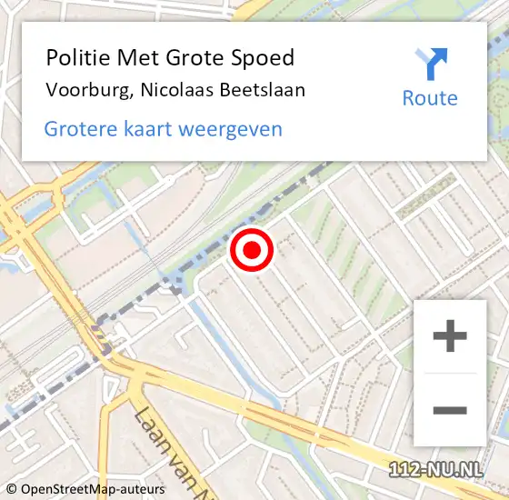 Locatie op kaart van de 112 melding: Politie Met Grote Spoed Naar Voorburg, Nicolaas Beetslaan op 23 juli 2022 00:24