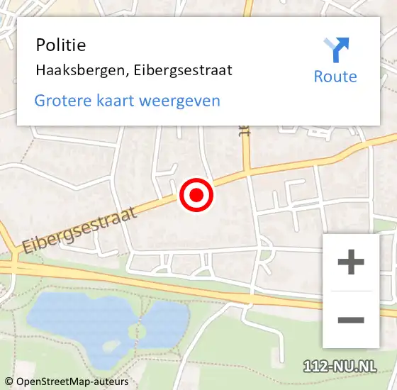 Locatie op kaart van de 112 melding: Politie Haaksbergen, Eibergsestraat op 23 juli 2022 00:43