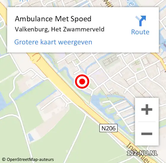 Locatie op kaart van de 112 melding: Ambulance Met Spoed Naar Valkenburg, Het Zwammerveld op 23 juli 2022 03:28