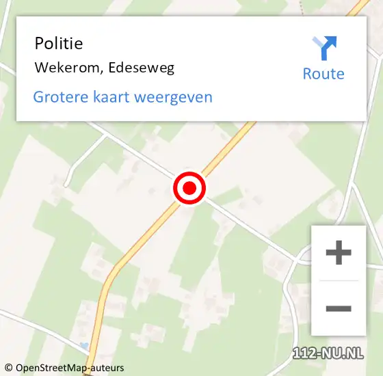 Locatie op kaart van de 112 melding: Politie Wekerom, Edeseweg op 24 juli 2014 07:29