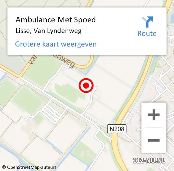 Locatie op kaart van de 112 melding: Ambulance Met Spoed Naar Lisse, Van Lyndenweg op 23 juli 2022 05:14