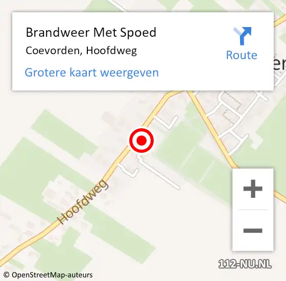 Locatie op kaart van de 112 melding: Brandweer Met Spoed Naar Coevorden, Hoofdweg op 23 juli 2022 07:28