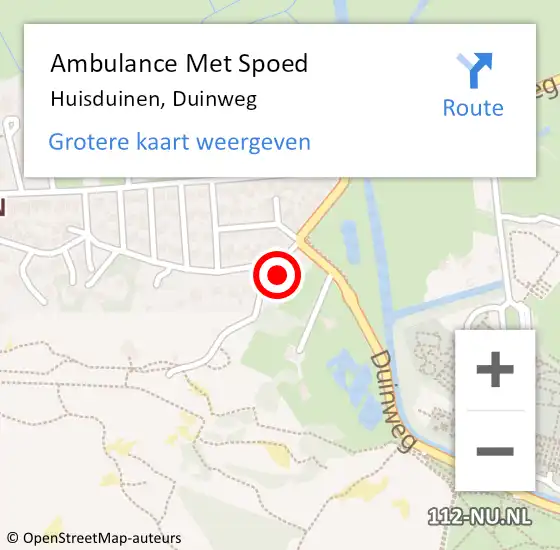 Locatie op kaart van de 112 melding: Ambulance Met Spoed Naar Huisduinen, Duinweg op 24 juli 2014 07:45