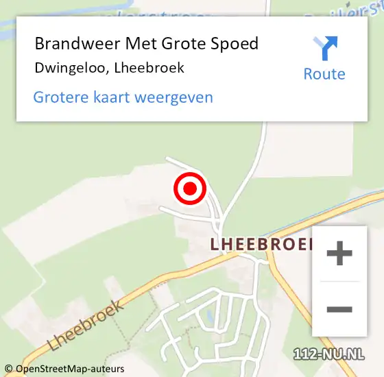 Locatie op kaart van de 112 melding: Brandweer Met Grote Spoed Naar Dwingeloo, Lheebroek op 23 juli 2022 07:56