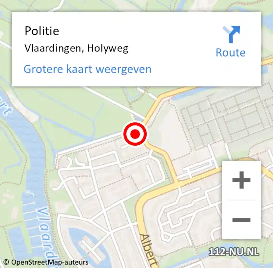 Locatie op kaart van de 112 melding: Politie Vlaardingen, Holyweg op 23 juli 2022 08:14