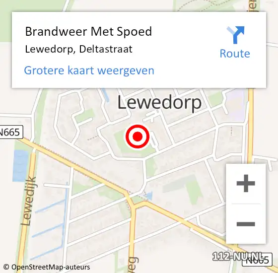 Locatie op kaart van de 112 melding: Brandweer Met Spoed Naar Lewedorp, Deltastraat op 23 juli 2022 08:30