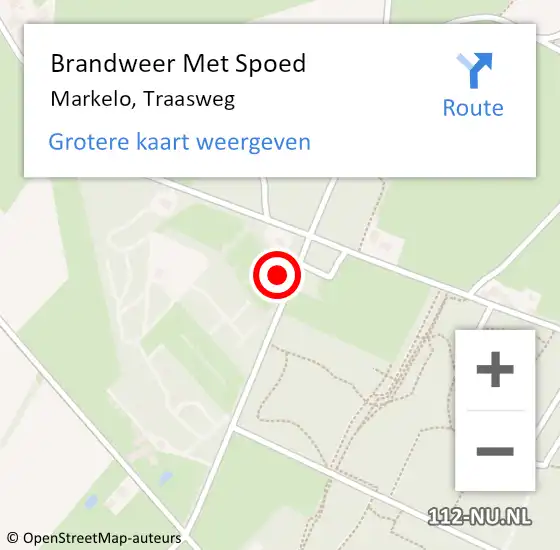 Locatie op kaart van de 112 melding: Brandweer Met Spoed Naar Markelo, Traasweg op 23 juli 2022 08:49