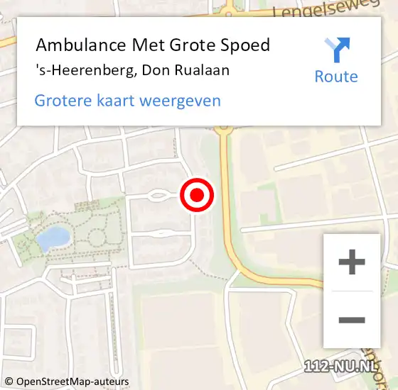 Locatie op kaart van de 112 melding: Ambulance Met Grote Spoed Naar 's-Heerenberg, Don Rualaan op 23 juli 2022 09:22
