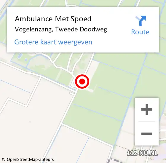 Locatie op kaart van de 112 melding: Ambulance Met Spoed Naar Vogelenzang, Tweede Doodweg op 23 juli 2022 10:10