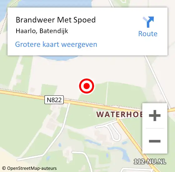 Locatie op kaart van de 112 melding: Brandweer Met Spoed Naar Haarlo, Batendijk op 23 juli 2022 10:14