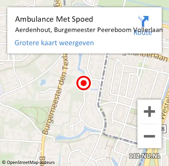 Locatie op kaart van de 112 melding: Ambulance Met Spoed Naar Aerdenhout, Burgemeester Peereboom Vollerlaan op 23 juli 2022 10:33