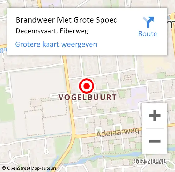 Locatie op kaart van de 112 melding: Brandweer Met Grote Spoed Naar Dedemsvaart, Eiberweg op 23 juli 2022 11:08