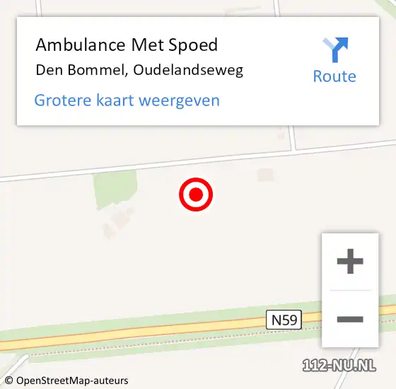 Locatie op kaart van de 112 melding: Ambulance Met Spoed Naar Den Bommel, Oudelandseweg op 23 juli 2022 11:35
