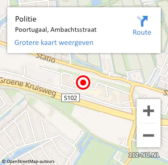 Locatie op kaart van de 112 melding: Politie Poortugaal, Ambachtsstraat op 23 juli 2022 11:35