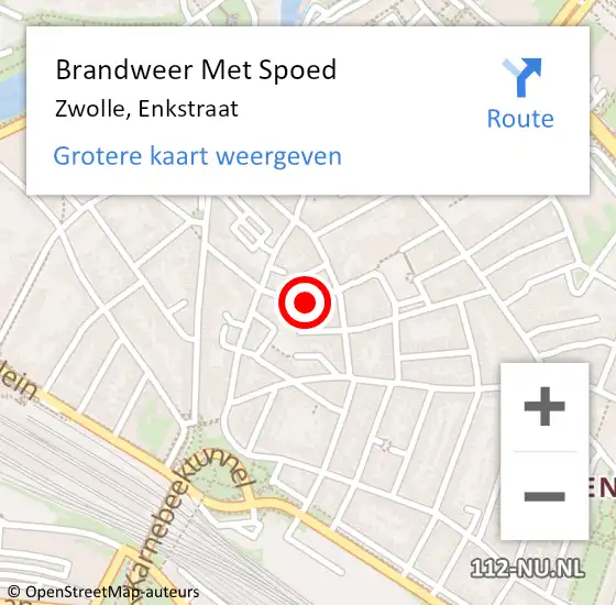 Locatie op kaart van de 112 melding: Brandweer Met Spoed Naar Zwolle, Enkstraat op 23 juli 2022 12:21