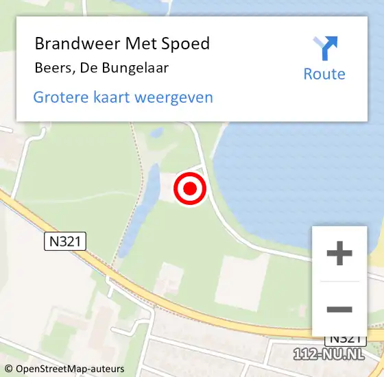 Locatie op kaart van de 112 melding: Brandweer Met Spoed Naar Beers, De Bungelaar op 23 juli 2022 12:28