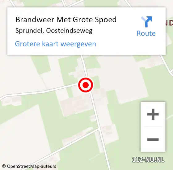 Locatie op kaart van de 112 melding: Brandweer Met Grote Spoed Naar Sprundel, Oosteindseweg op 23 juli 2022 12:47