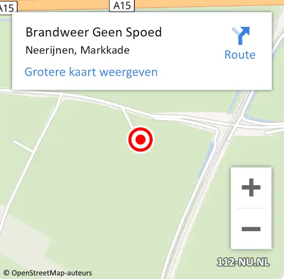 Locatie op kaart van de 112 melding: Brandweer Geen Spoed Naar Neerijnen, Markkade op 23 juli 2022 13:00