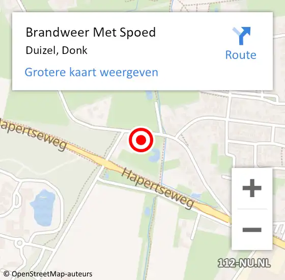 Locatie op kaart van de 112 melding: Brandweer Met Spoed Naar Duizel, Donk op 23 juli 2022 14:13