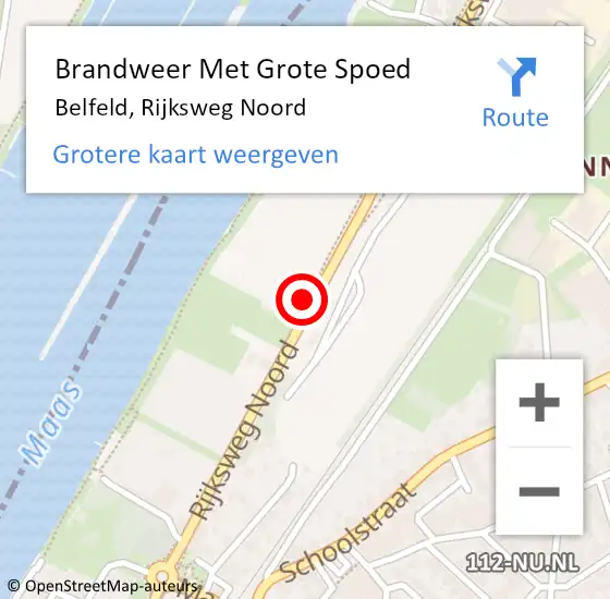 Locatie op kaart van de 112 melding: Brandweer Met Grote Spoed Naar Belfeld, Rijksweg Noord op 23 juli 2022 14:15