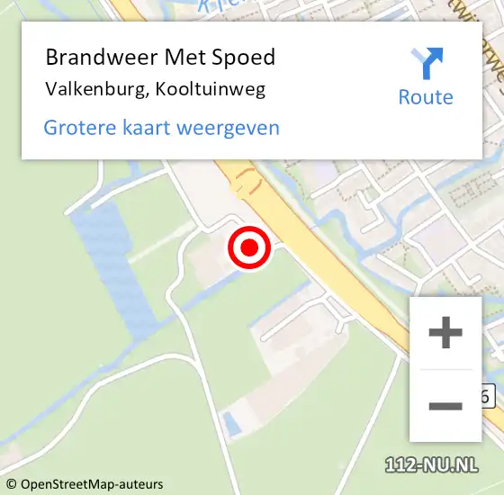 Locatie op kaart van de 112 melding: Brandweer Met Spoed Naar Valkenburg, Kooltuinweg op 23 juli 2022 14:15