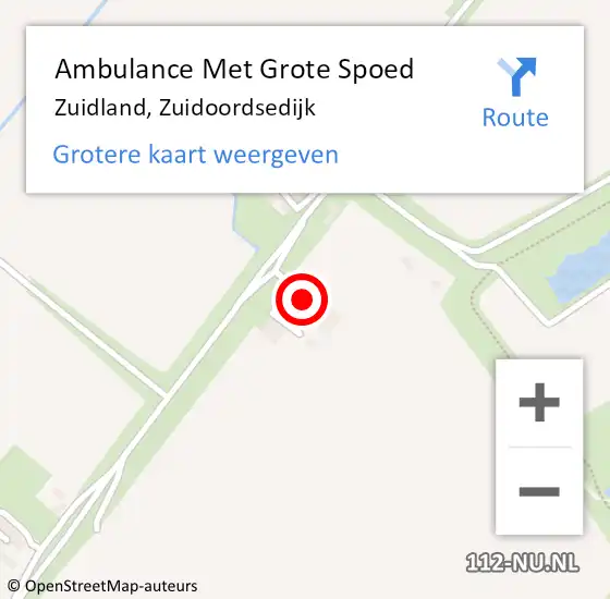 Locatie op kaart van de 112 melding: Ambulance Met Grote Spoed Naar Zuidland, Zuidoordsedijk op 23 juli 2022 14:59