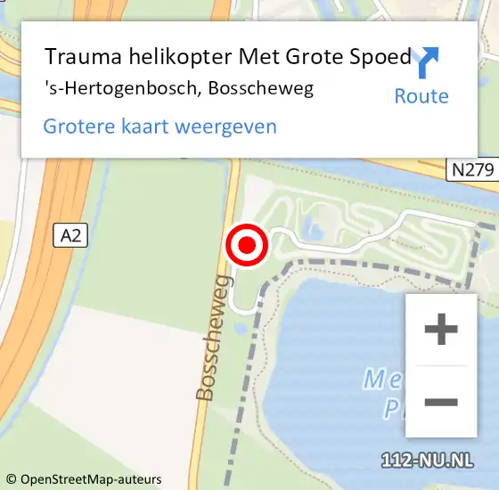 Locatie op kaart van de 112 melding: Trauma helikopter Met Grote Spoed Naar 's-Hertogenbosch, Bosscheweg op 23 juli 2022 15:36