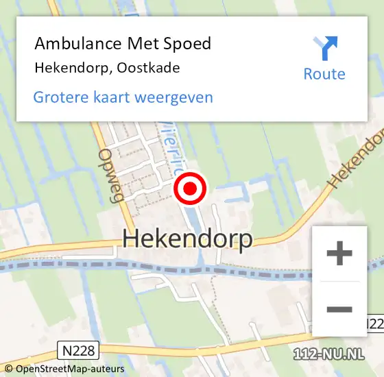 Locatie op kaart van de 112 melding: Ambulance Met Spoed Naar Hekendorp, Oostkade op 23 juli 2022 15:41