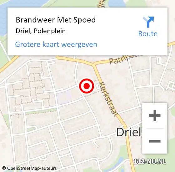 Locatie op kaart van de 112 melding: Brandweer Met Spoed Naar Driel, Polenplein op 23 juli 2022 15:48