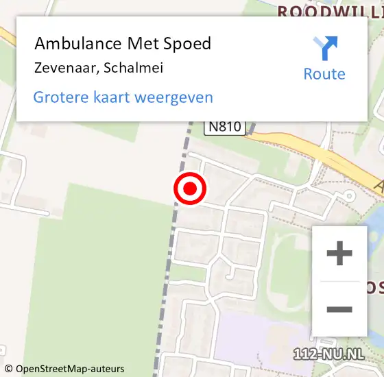 Locatie op kaart van de 112 melding: Ambulance Met Spoed Naar Zevenaar, Schalmei op 23 juli 2022 16:00